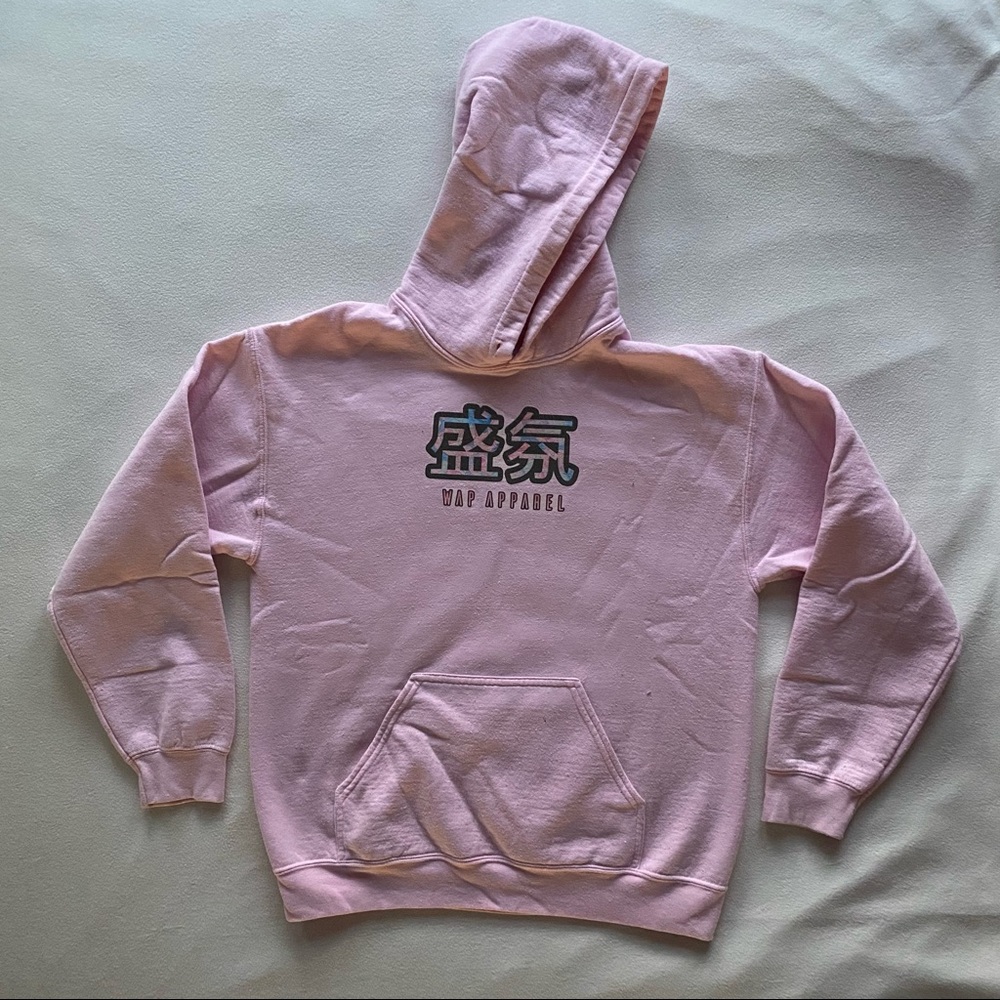 pink hoodie made by my friends! (their brand is called WAP apparel)